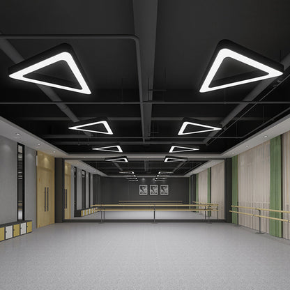 Triangular Black Modern LED Ceiling Light Chandelier Black NALANI