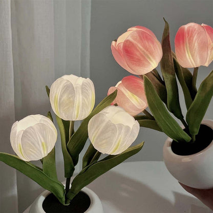 Tulip Night Lamp Ceramic Flower Night Light For Home NALANI