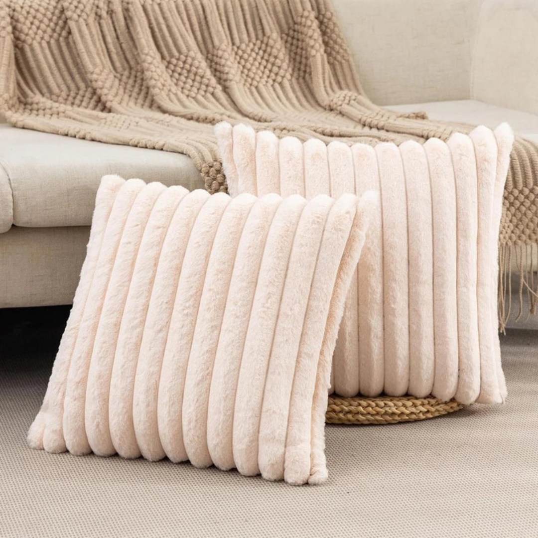 Ultra Soft Decorative Cushion For Living Room Home Decor Beige NALANI