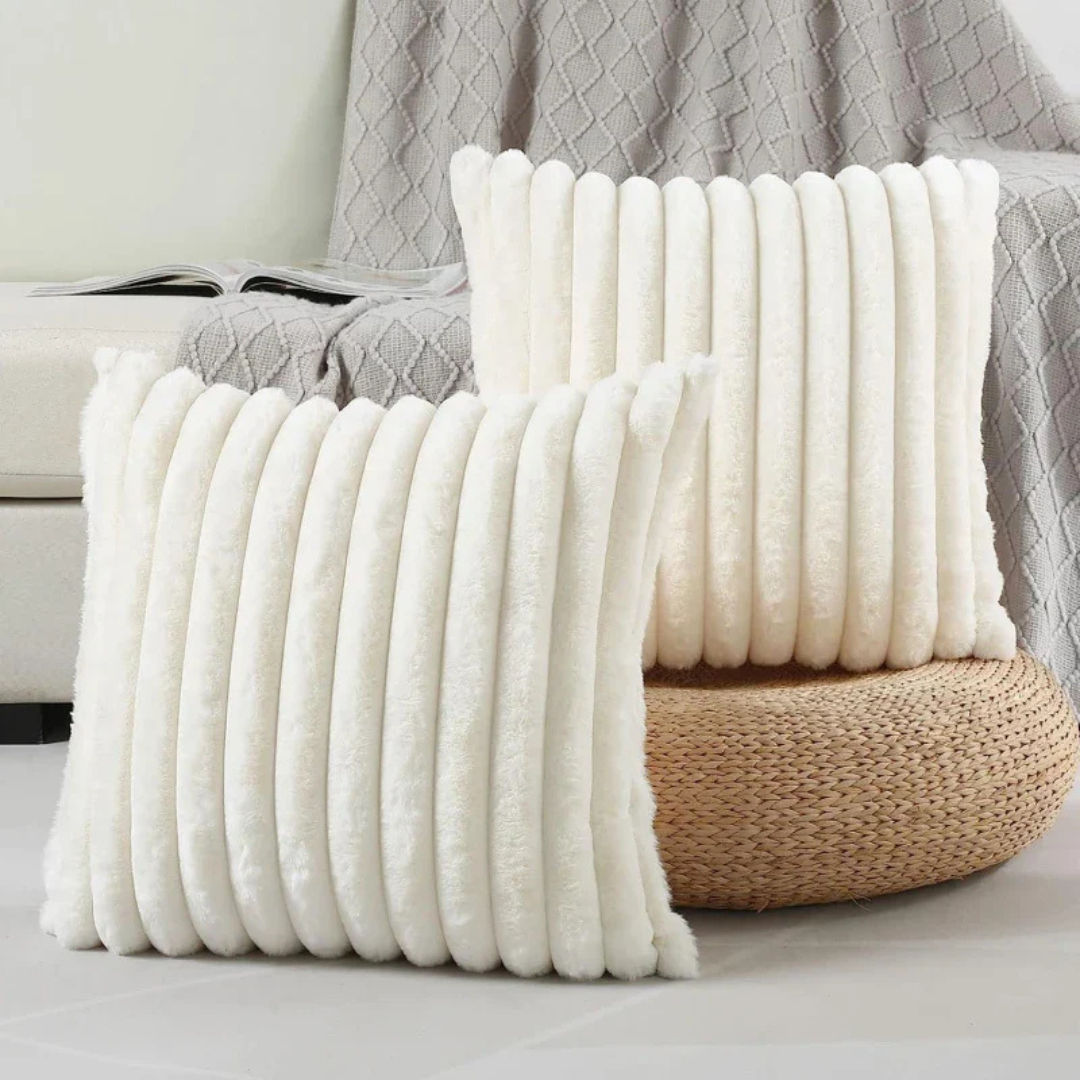 Ultra Soft Decorative Cushion For Living Room Home Decor White NALANI