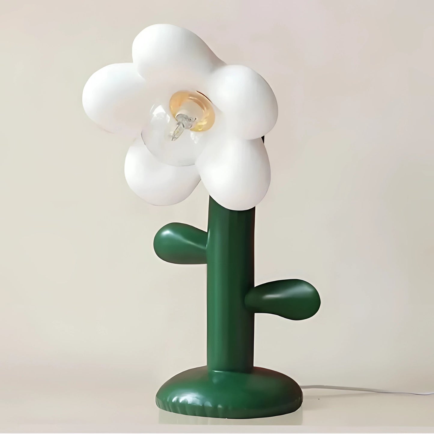 Unique Flower Shaped Table Lamp With Modern Flower Design White NALANI