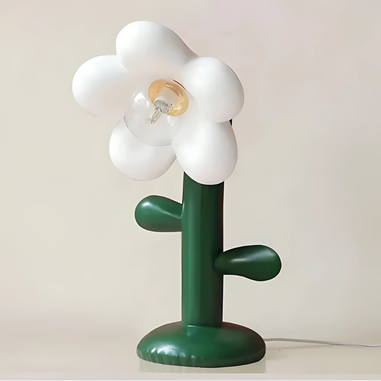 Unique Flower Shaped Table Lamp With Modern Flower Design White NALANI