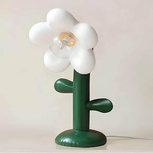Unique Flower Shaped Table Lamp With Modern Flower Design White NALANI