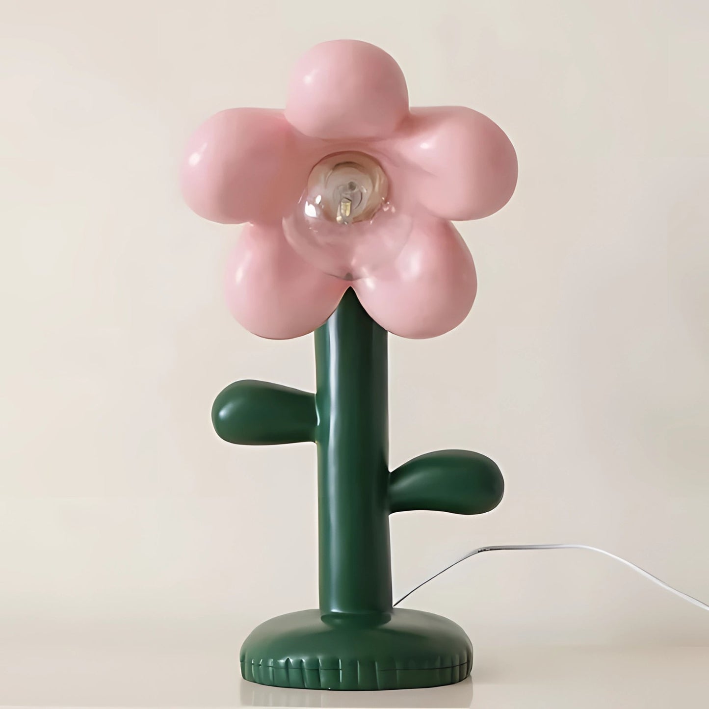 Unique Flower Shaped Table Lamp With Modern Flower Design Pink NALANI