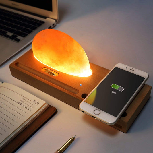 Unique Himalayan Salt Air Purifier Lamp Modern Design NALANI