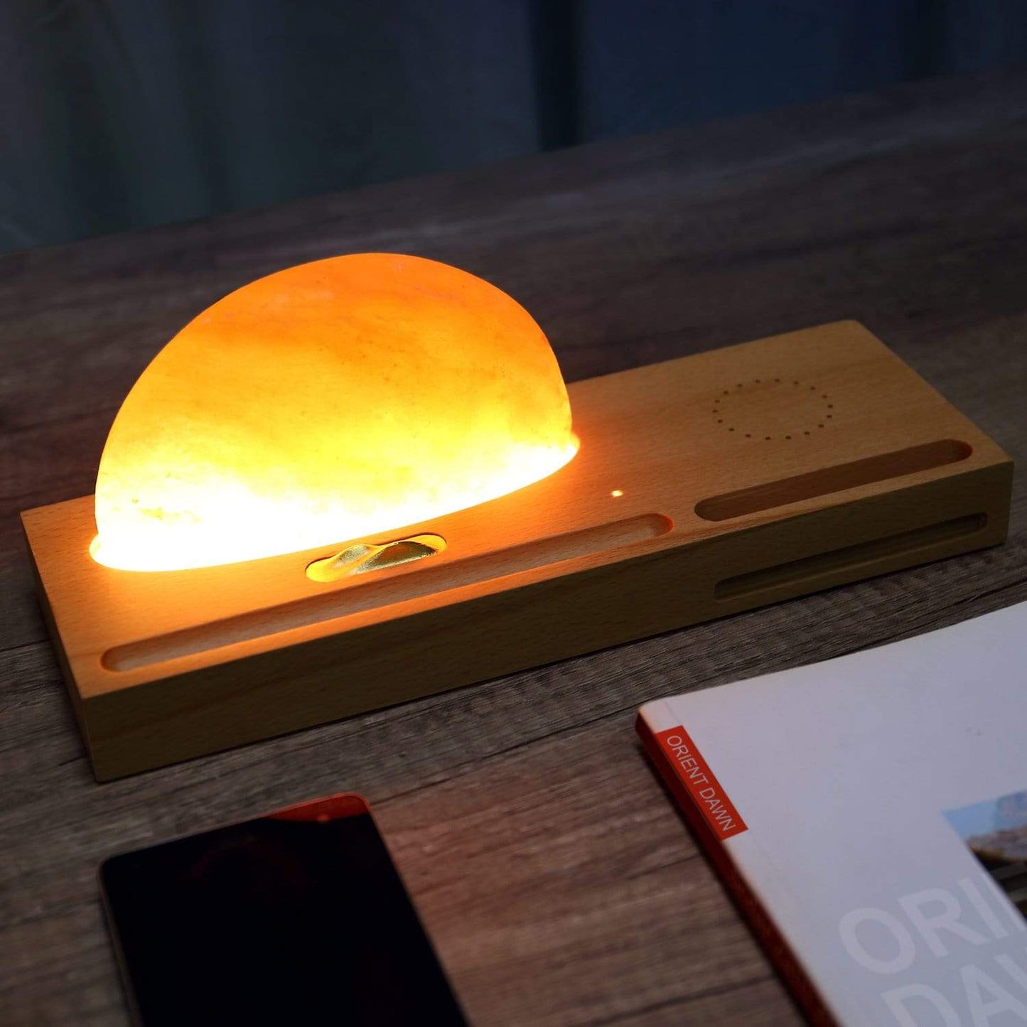 Unique Himalayan Salt Air Purifier Lamp Modern Design NALANI