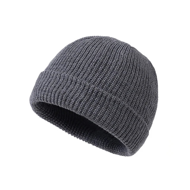 Unisex Autumn Winter Knitted Beanie Hat for Warmth Everyday Gray One Size NALANI