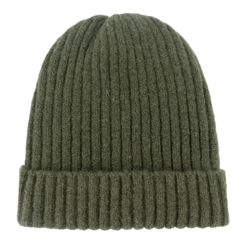 Unisex Wool Blend Striped Knit Beanie Winter Ski Cap NALANI