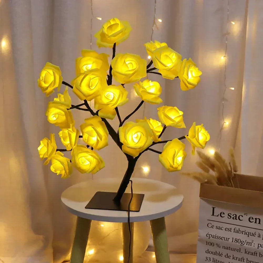 Vibrant Rose Tree LED Lamp for Enchanting Indoor Outdoor Glow NaLani