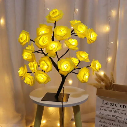 Vibrant Rose Tree LED Lamp for Enchanting Indoor Outdoor Glow NaLani