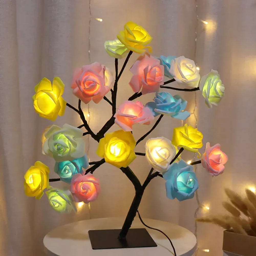 Vibrant Rose Tree LED Lamp for Enchanting Indoor Outdoor Glow NaLani