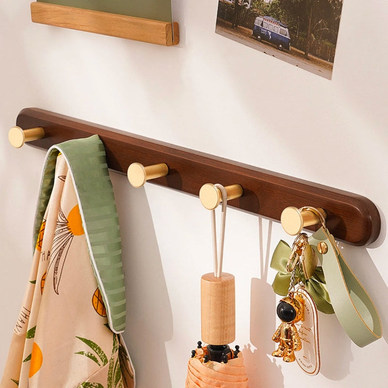 Vintage Brown Wall Coat Rack with Hooks for Stylish Storage 5 hooks: 50 cm (L) x 4 cm (H) NaLani