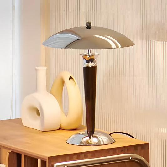 Vintage Chrome Iron Table Lamp with Mushroom Shade and 3-Stage Dimmer Warm white NALANI