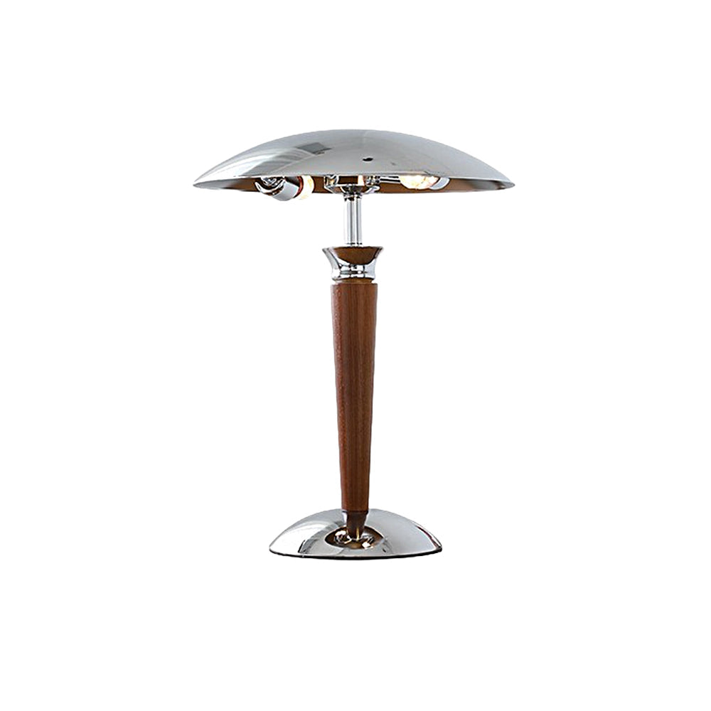 Vintage Chrome Iron Table Lamp with Mushroom Shade and 3-Stage Dimmer NALANI