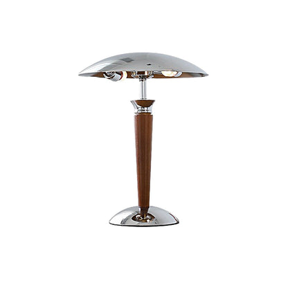 Vintage Chrome Iron Table Lamp with Mushroom Shade and 3-Stage Dimmer NALANI