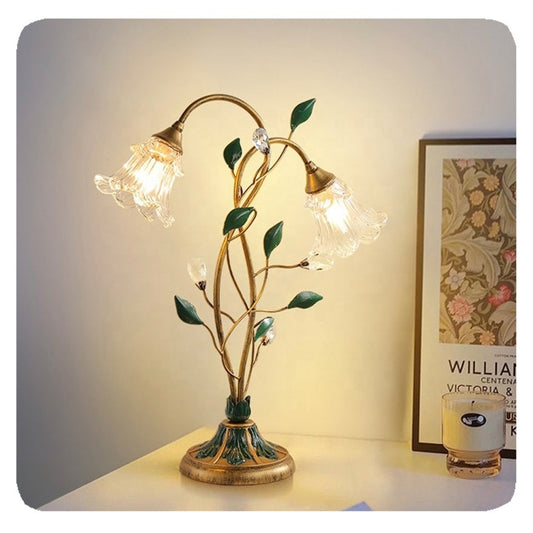 Vintage Floral Table Lamp with Soft Warm Lighting for Home Decor NALANI