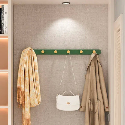 Vintage Green Wall Hook Rack for Coats and Jackets 6 hooks: 60 cm (L) x 4 cm (H) NaLani