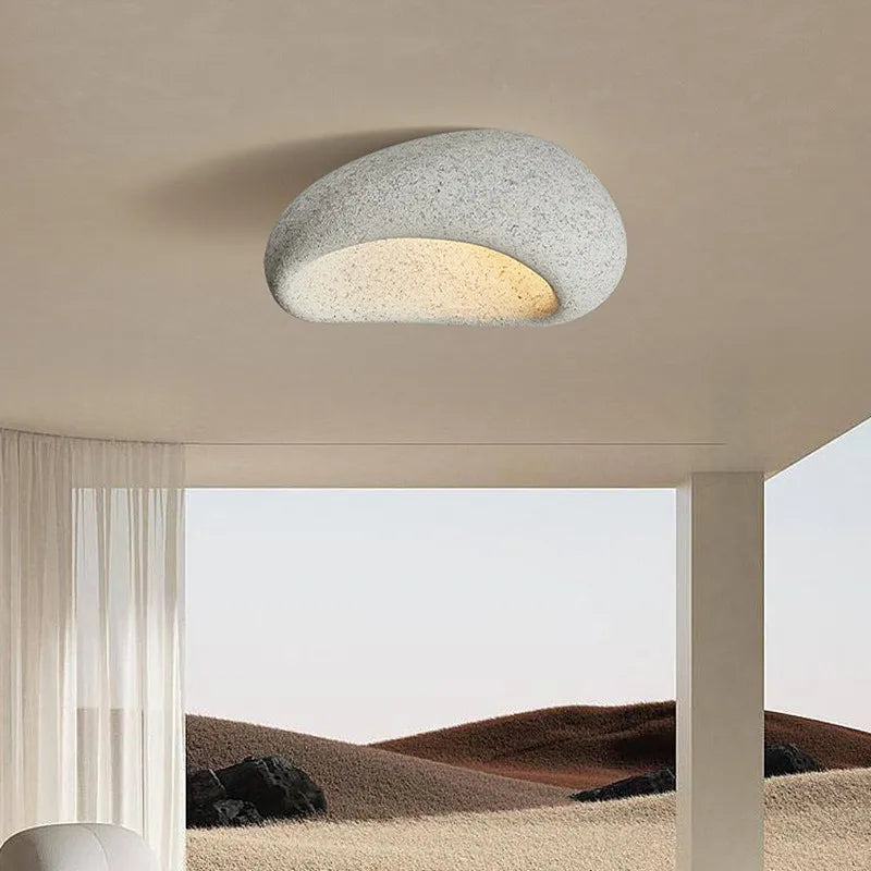 Wabi Sabi Ceiling Lamp Rustic Design Eco Led Lighting Grey D52cm NALANI