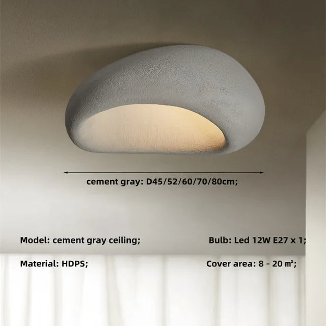 Wabi Sabi Ceiling Lamp Rustic Design Eco Led Lighting NALANI
