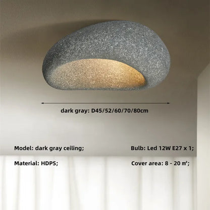 Wabi Sabi Ceiling Lamp Rustic Design Eco Led Lighting Darkgrey NALANI