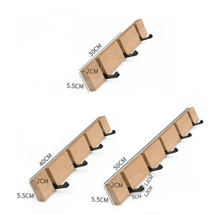 Wall Mounted Bamboo Coat Hook with 3 to 5 Hooks for Organization NaLani
