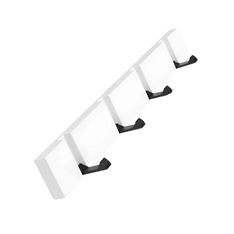 Wall Mounted Bamboo Coat Hook with 3 to 5 Hooks for Organization White-4 hooks NaLani