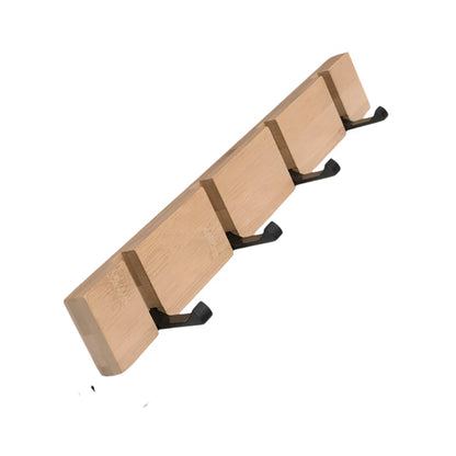 Wall Mounted Bamboo Coat Hook with 3 to 5 Hooks for Organization Bamboo-4 hooks NaLani