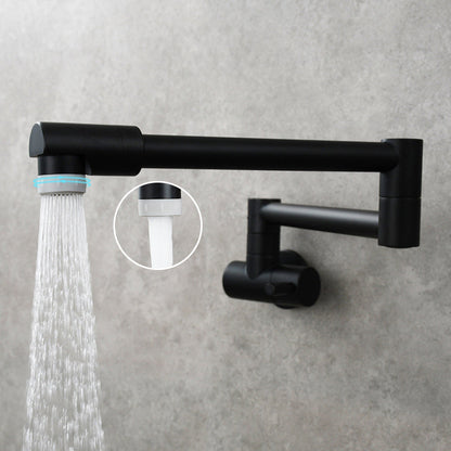 Wall Mounted Pot Filler Faucet With Pull Down Spout Handle Black NALANI