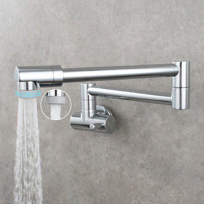 Wall Mounted Pot Filler Faucet With Pull Down Spout Handle Chrome NALANI