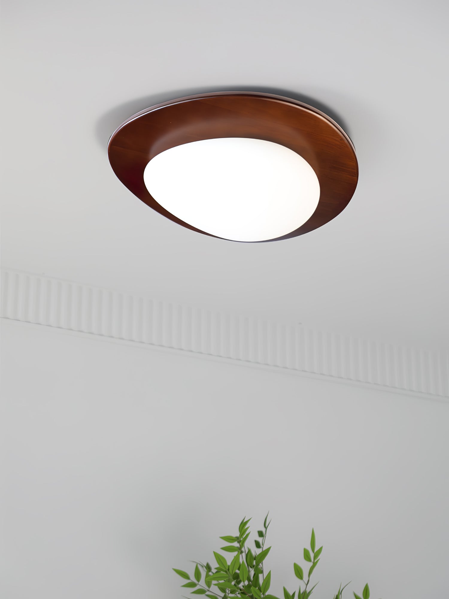 Walnut Ceiling Light Modern LED Flush Mount Fixture NALANI