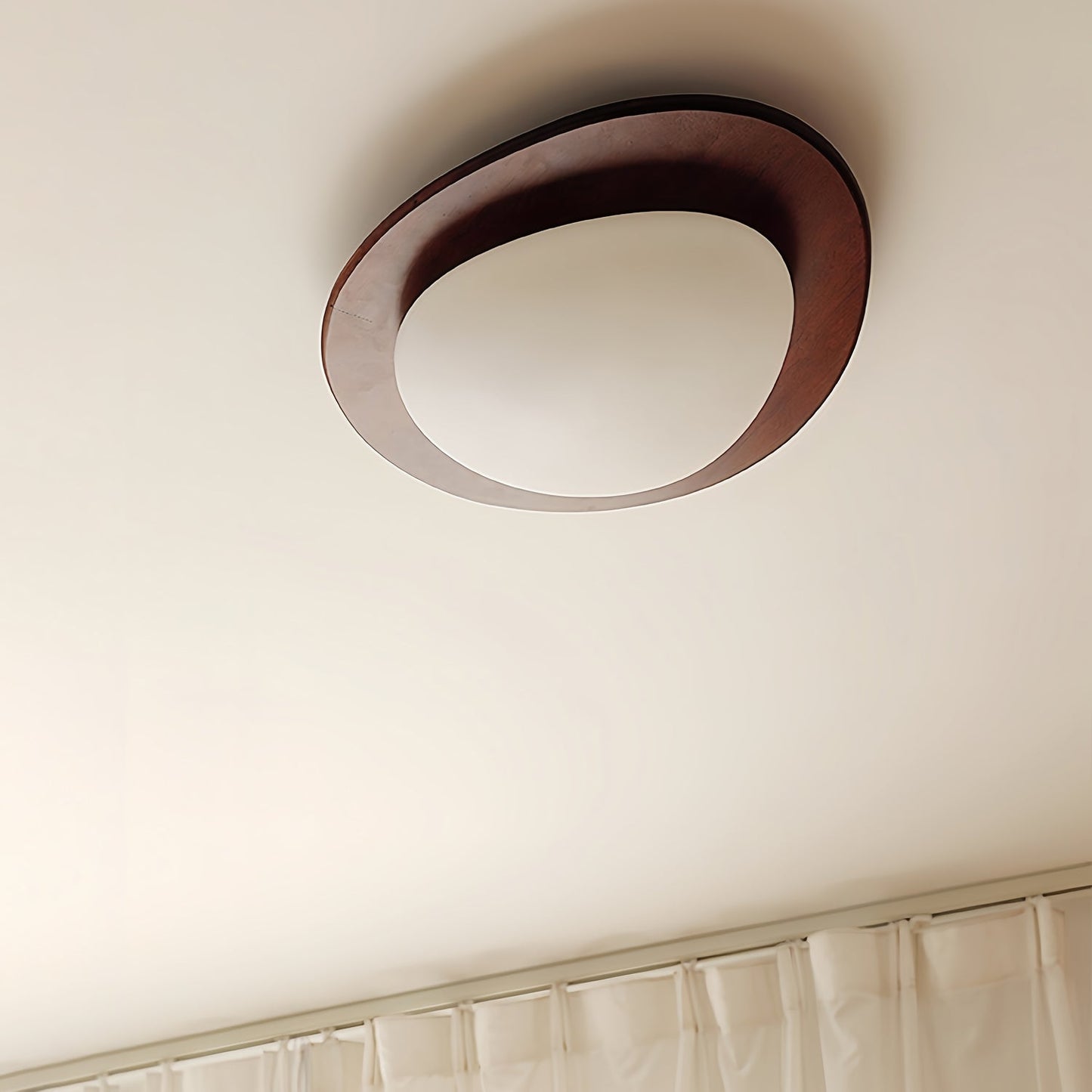Walnut Ceiling Light Modern LED Flush Mount Fixture NALANI