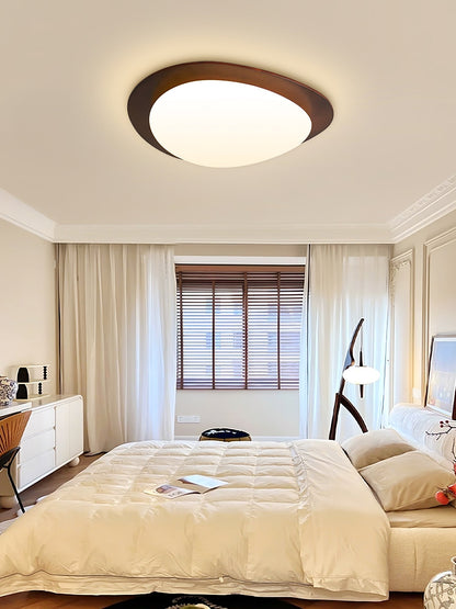 Walnut Ceiling Light Modern LED Flush Mount Fixture NALANI
