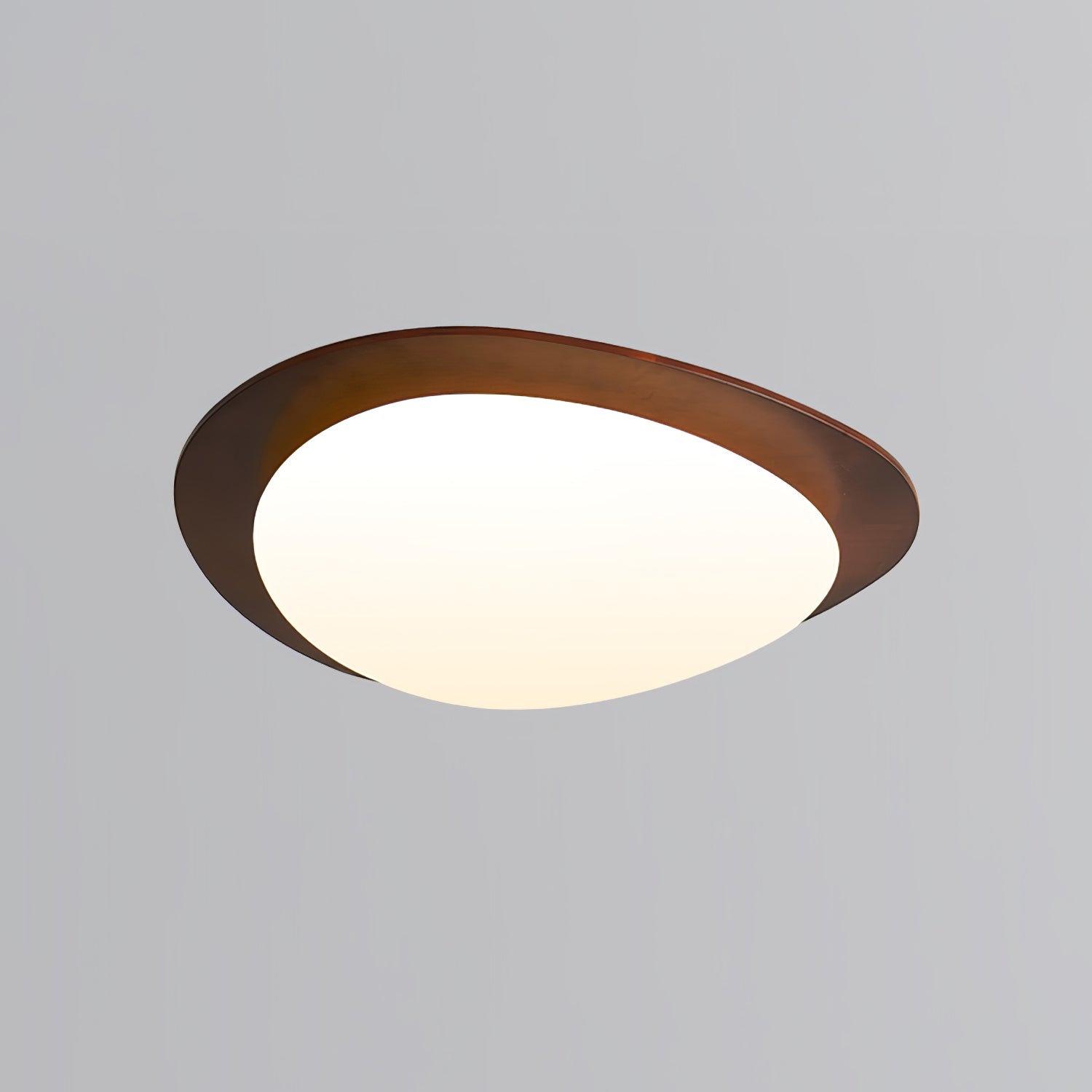 Walnut Ceiling Light Modern LED Flush Mount Fixture NALANI