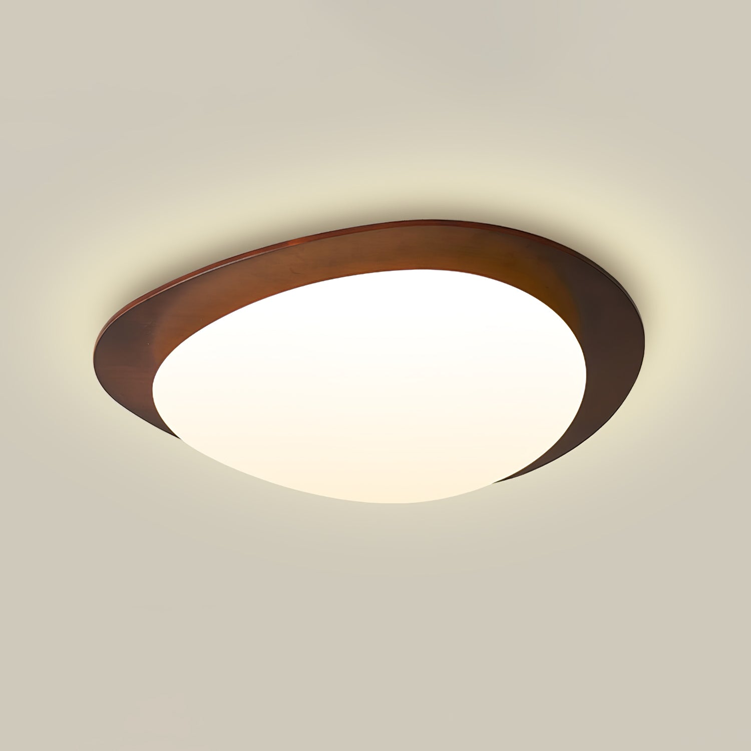 Walnut Ceiling Light Modern LED Flush Mount Fixture NALANI