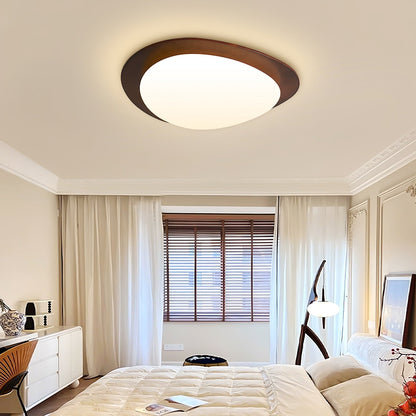 Walnut Ceiling Light Modern LED Flush Mount Fixture NALANI