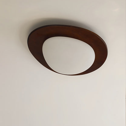 Walnut Ceiling Light Modern LED Flush Mount Fixture NALANI