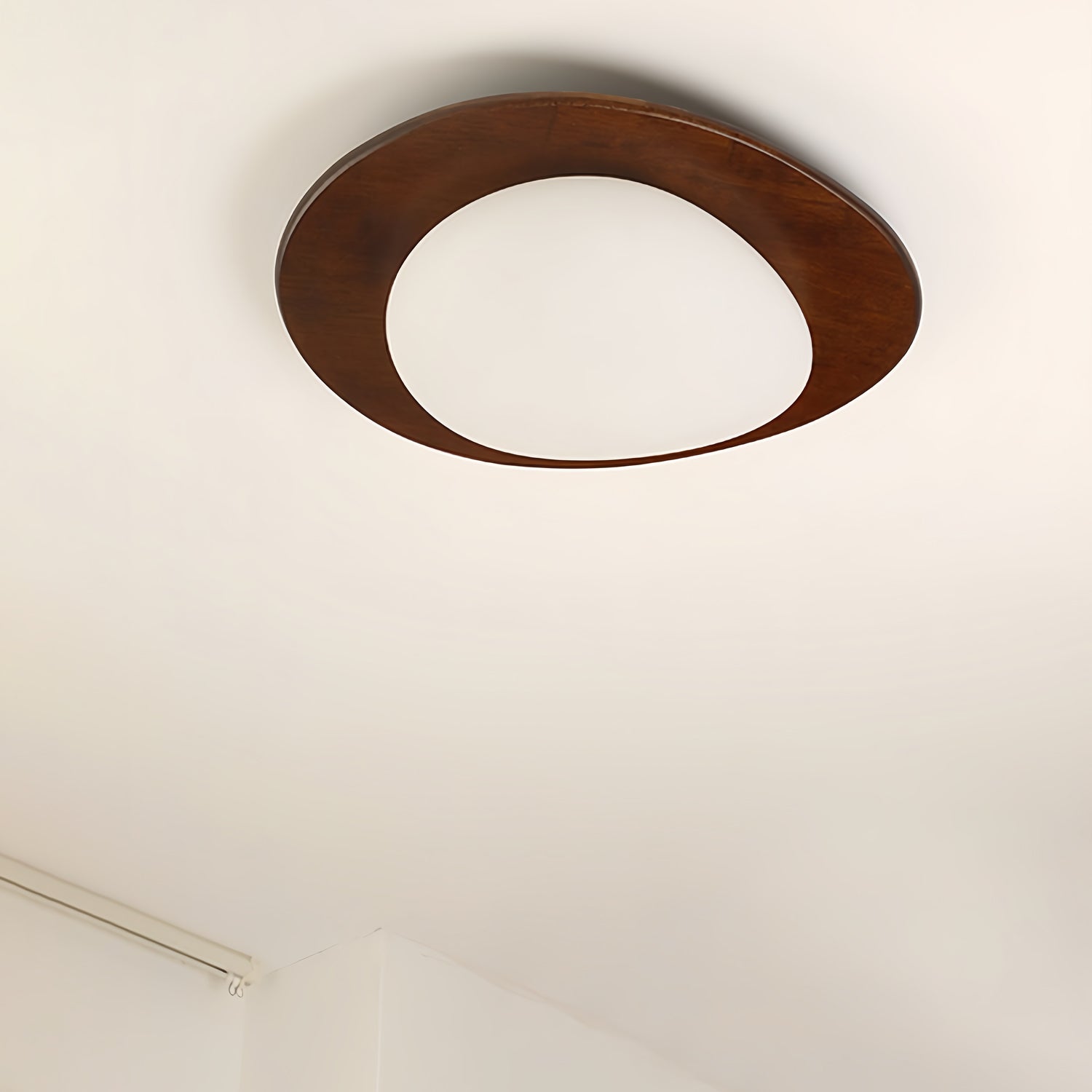 Walnut Ceiling Light Modern LED Flush Mount Fixture NALANI