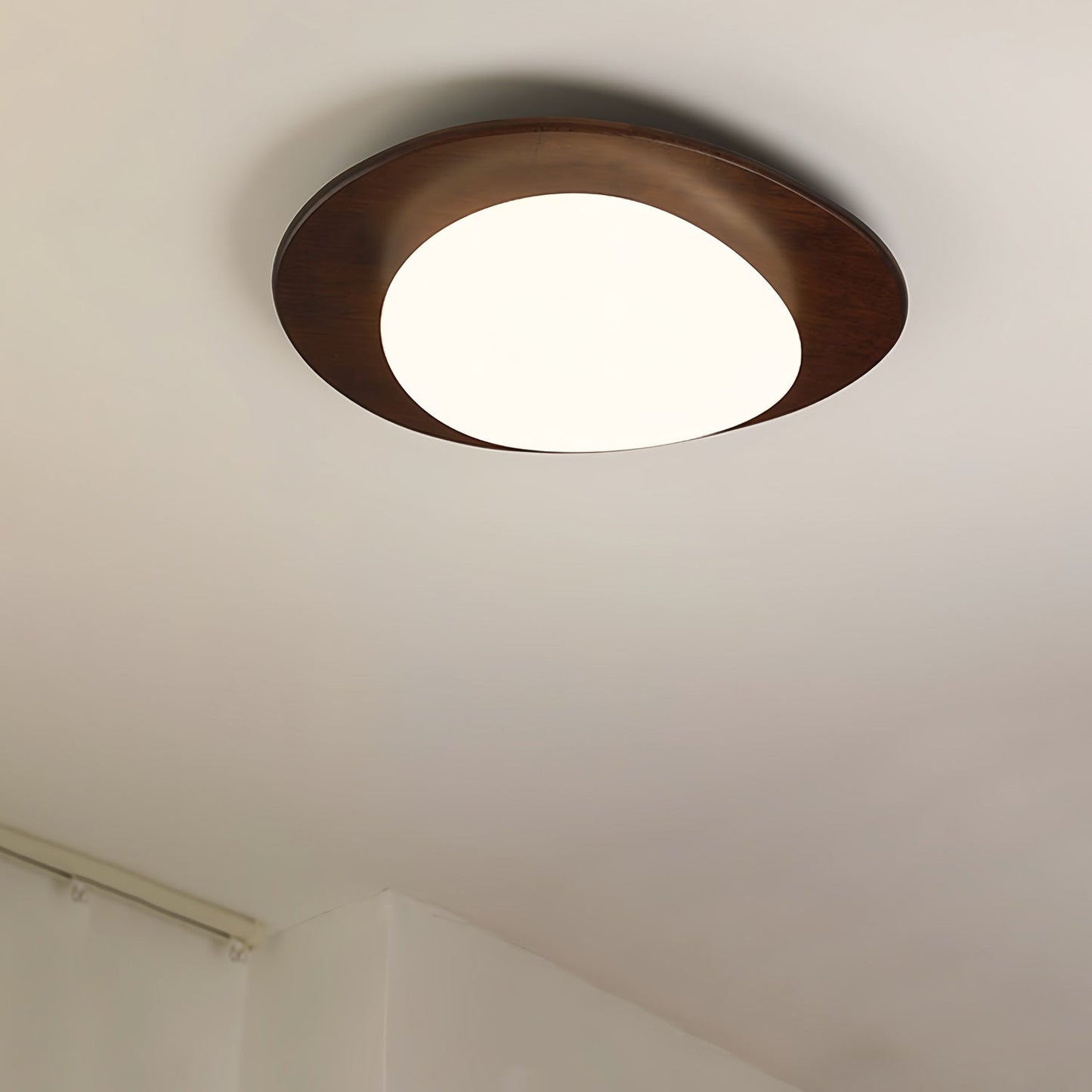 Walnut Ceiling Light Modern LED Flush Mount Fixture NALANI
