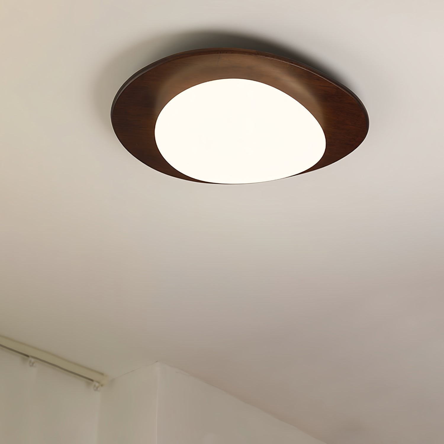 Walnut Ceiling Light Modern LED Flush Mount Fixture NALANI