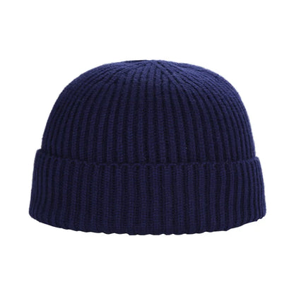 Warm Knit Wool Beanie Hat For Winter Comfort And Style Dark blue 53-59cm NALANI