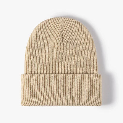 Warm Knitted Beanie Hat Unisex Autumn Winter Comfort Beige One Size NALANI