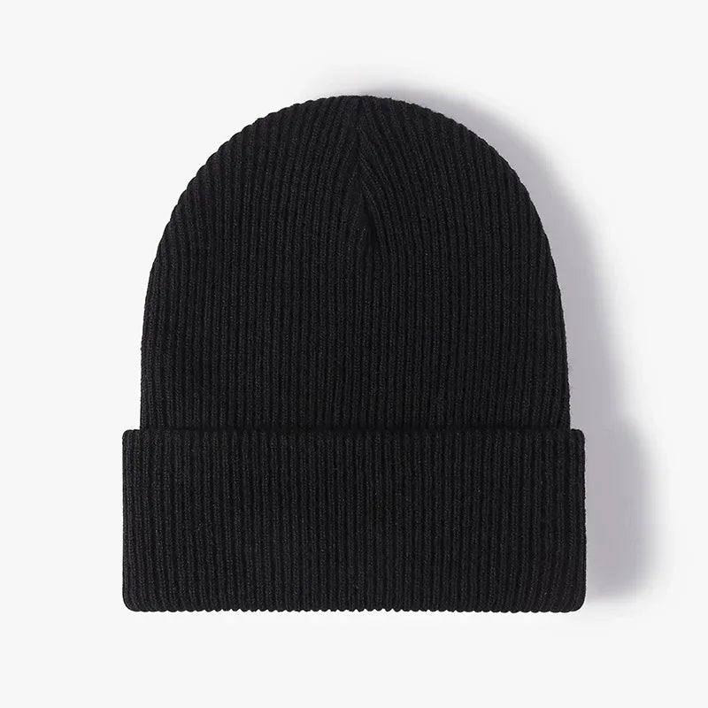 Warm Knitted Beanie Hat Unisex Autumn Winter Comfort Black One Size NALANI