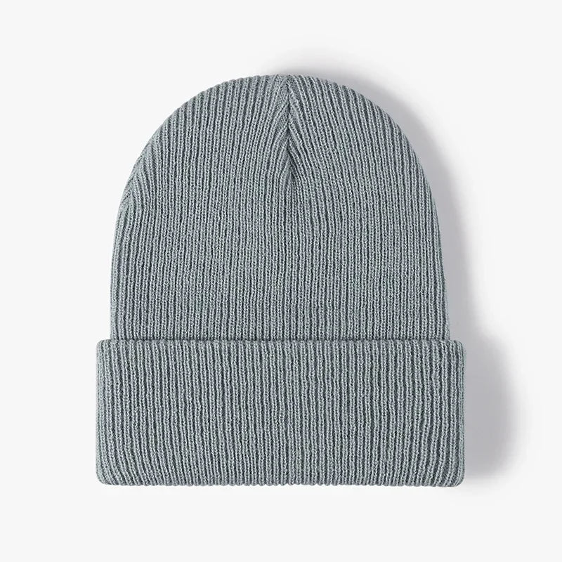 Warm Knitted Beanie Hat Unisex Autumn Winter Comfort Gray One Size NALANI