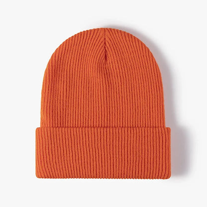 Warm Knitted Beanie Hat Unisex Autumn Winter Comfort Orange One Size NALANI