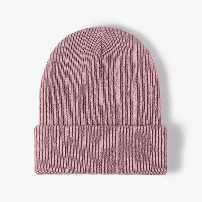 Warm Knitted Beanie Hat Unisex Autumn Winter Comfort Pink One Size NALANI