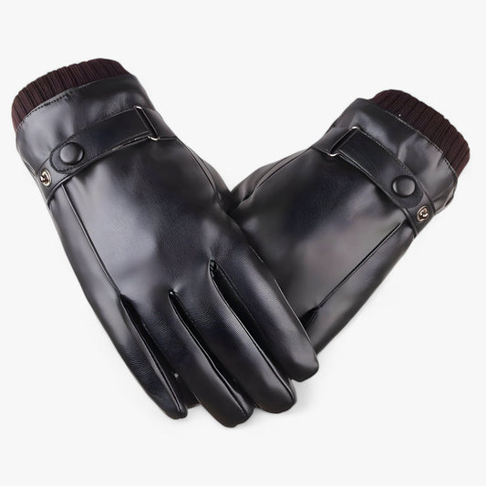 Warm PU Leather Insulated Winter Gloves For Men And Women Style-1 One Size NALANI