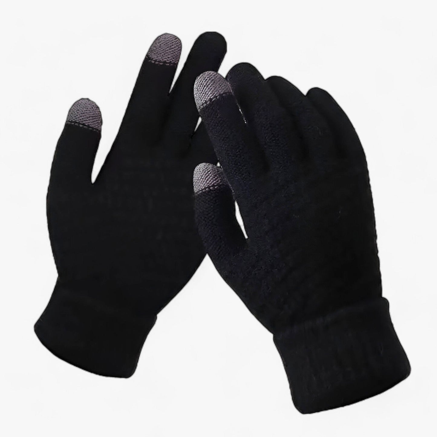 Warm Winter Touchscreen Wool Gloves With Stretch Fit Black NALANI