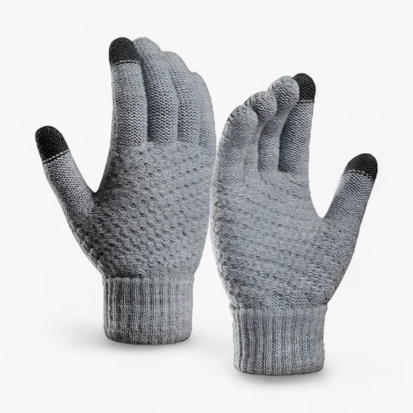 Warm Winter Touchscreen Wool Gloves With Stretch Fit Gray NALANI