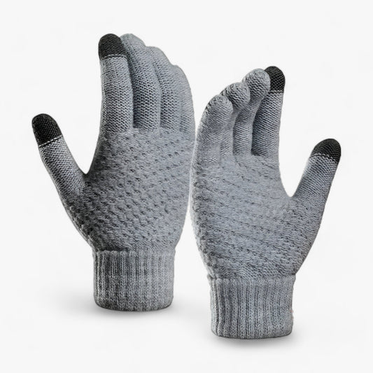 Warm Winter Touchscreen Wool Gloves With Stretch Fit Gray NALANI