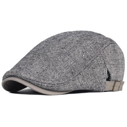 Warm Wool Vintage Striped Beret Gatsby Hat For Winter NALANI